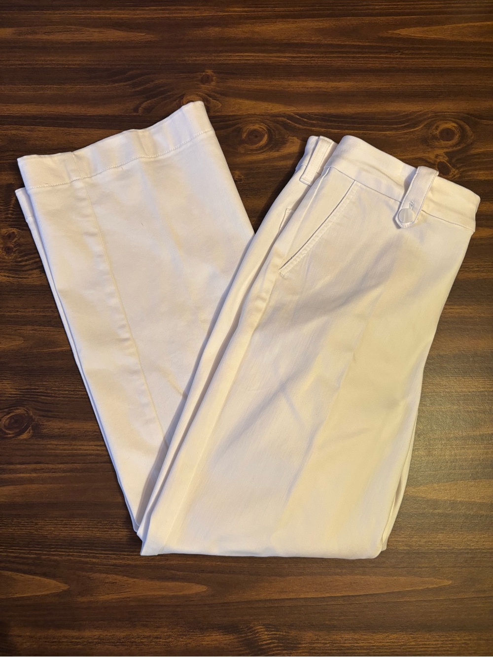 Talbots Wide Leg Jeans Size 10 White High Rise Denim